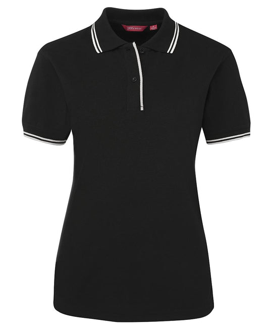 JB's LADIES CONTRAST POLO NAVY/WHITE