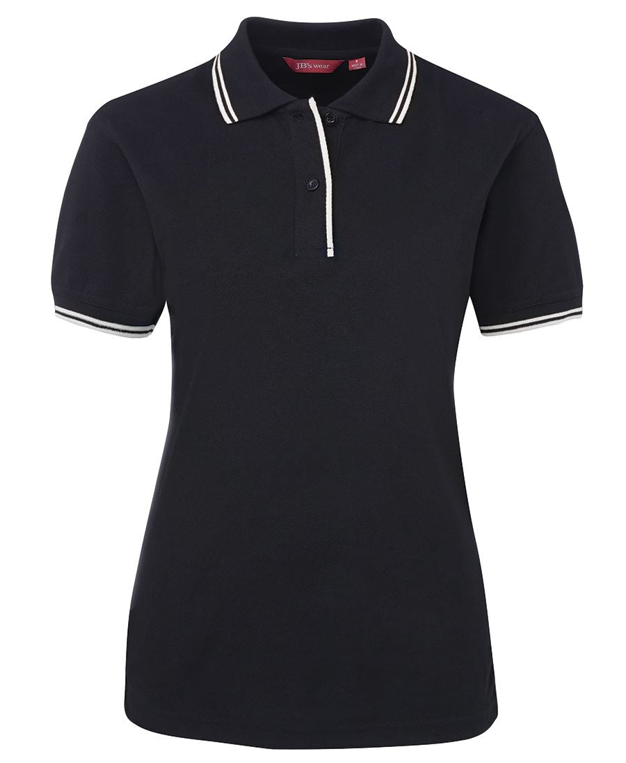 JB's LADIES CONTRAST POLO NAVY/WHITE