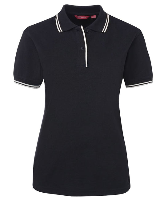 JB's LADIES CONTRAST POLO NAVY/WHITE