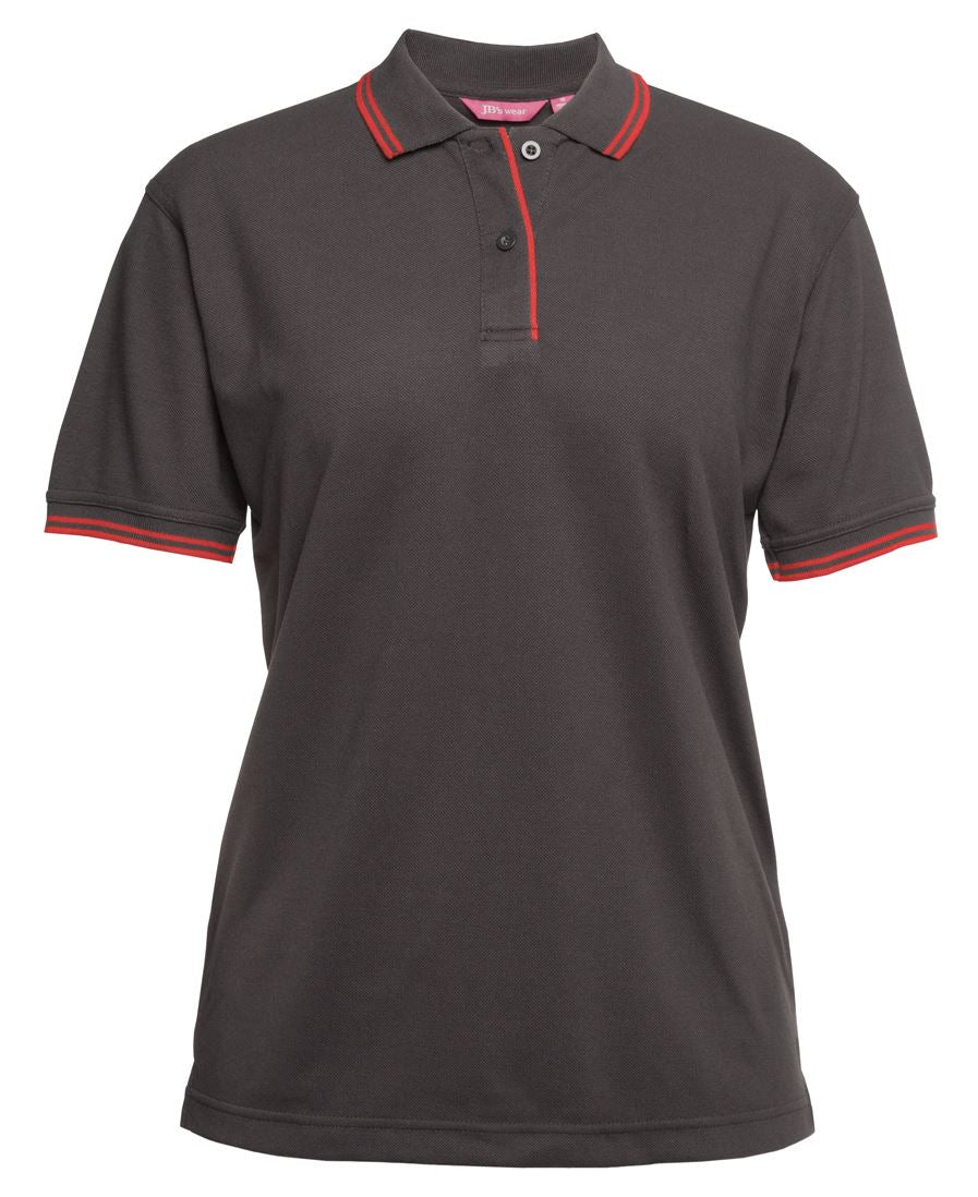 JB's LADIES CONTRAST POLO NAVY/WHITE