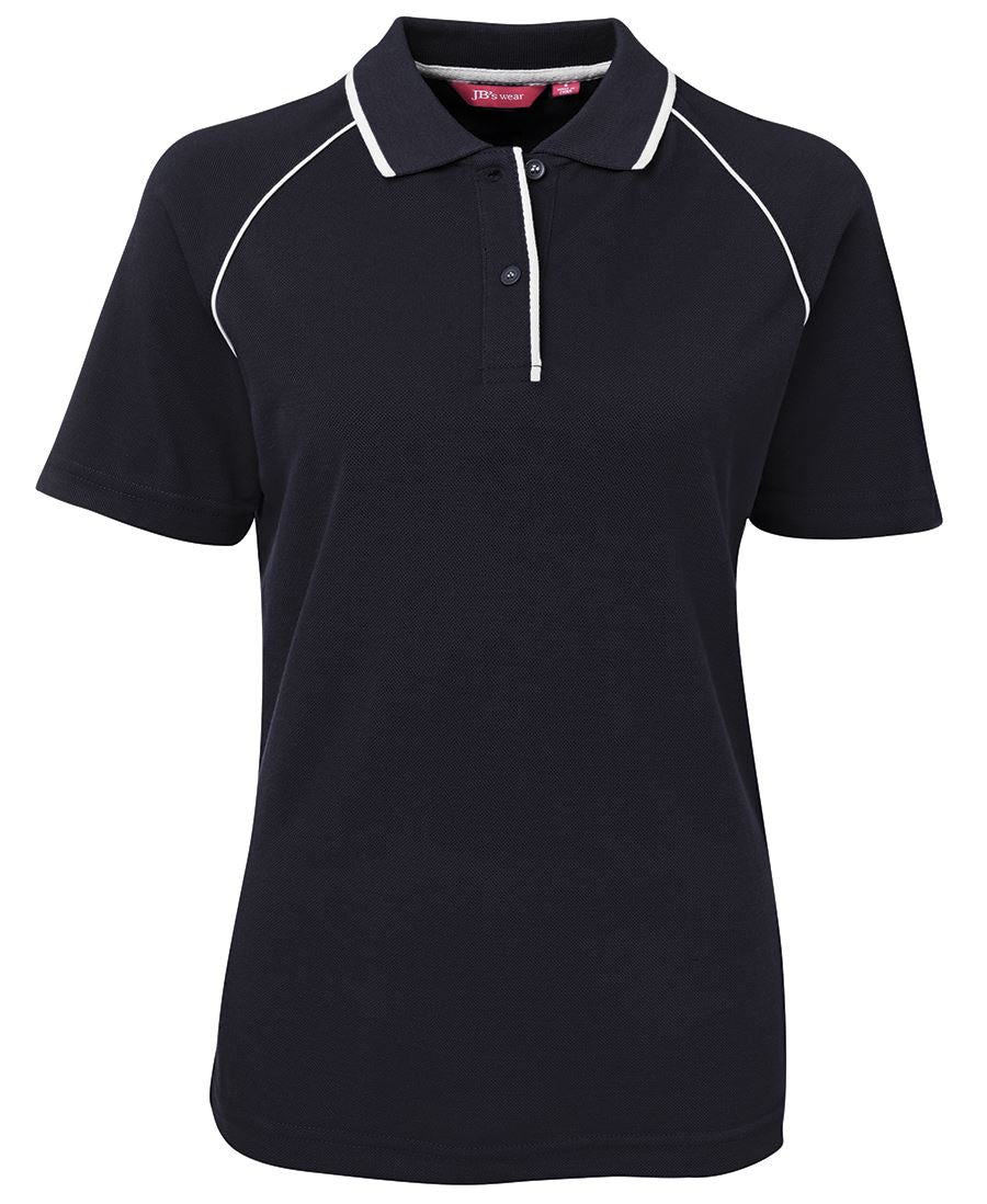 JB's LADIES RAGLAN POLO NAVY/WHITE