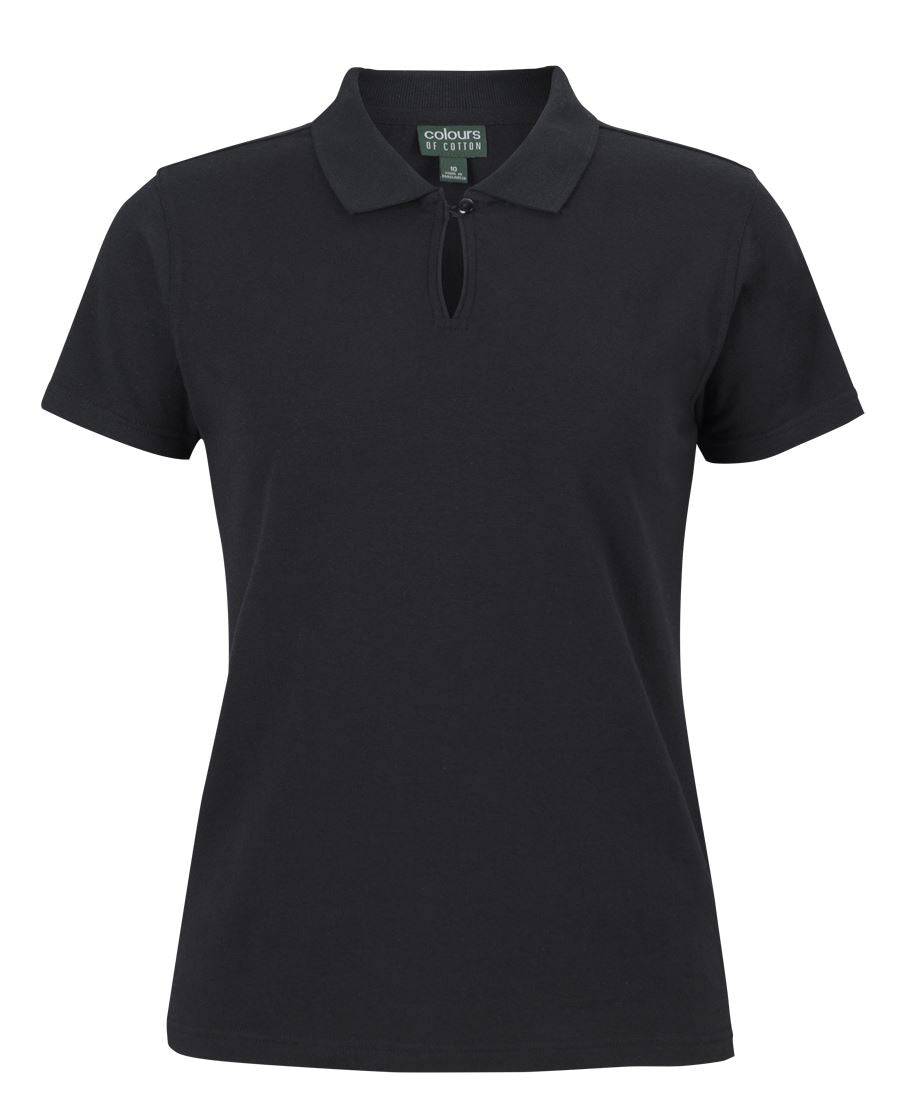 C of C LADIES S/S COTTON STRETCH POLO NAVY