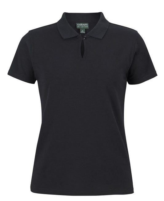 C of C LADIES S/S COTTON STRETCH POLO NAVY