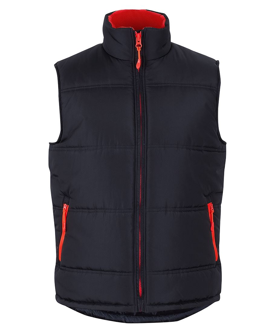 JB's PUFFER CONTRAST VEST BLACK/RED
