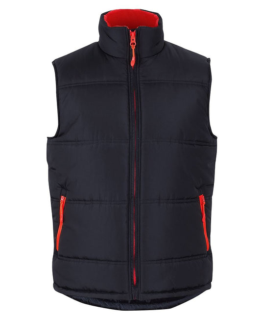 JB's PUFFER CONTRAST VEST BLACK/RED