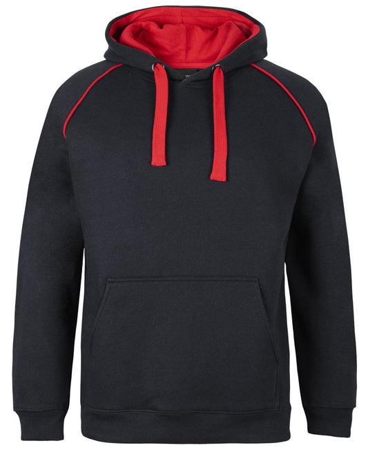 JB's CONTRAST FLEECY HOODIE NAVY/RED