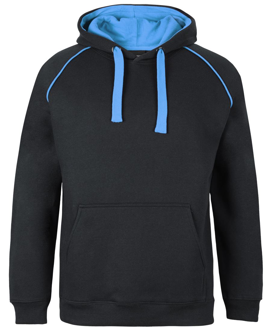 JB's CONTRAST FLEECY HOODIE NAVY/RED