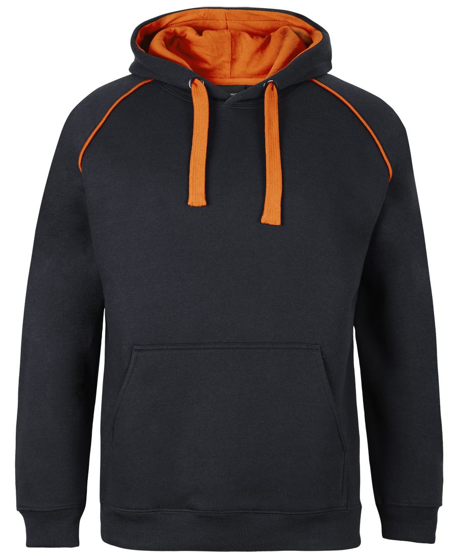 JB's CONTRAST FLEECY HOODIE NAVY/RED