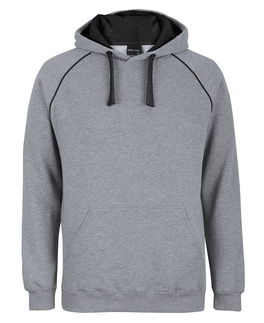 JB's CONTRAST FLEECY HOODIE NAVY/RED