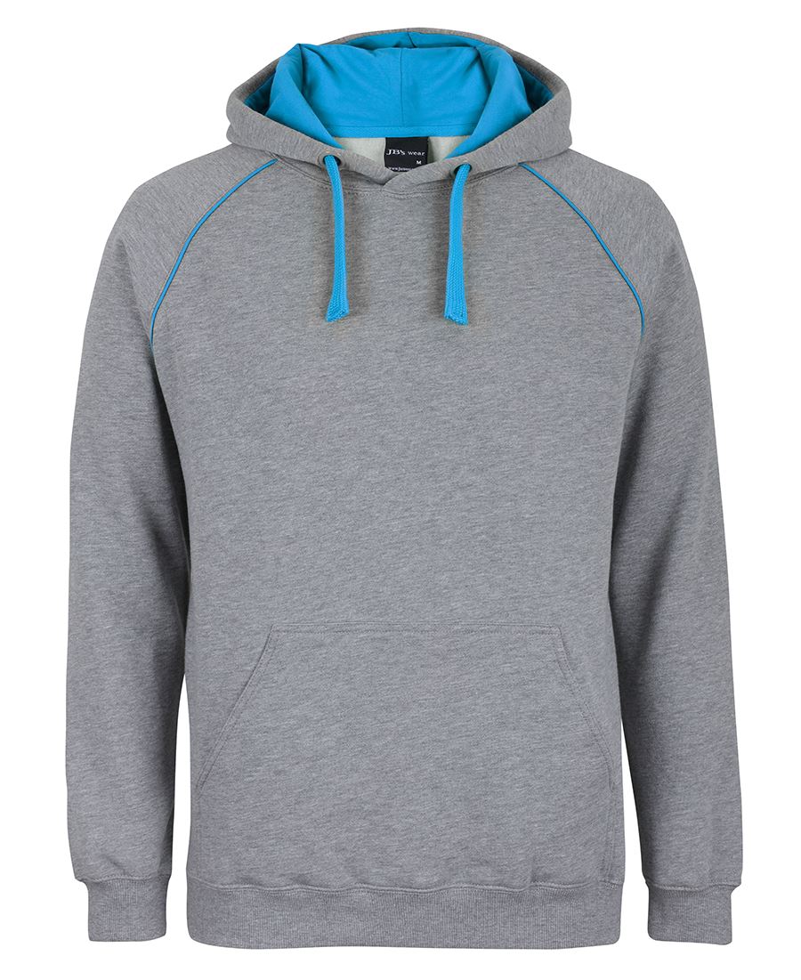 JB's CONTRAST FLEECY HOODIE NAVY/RED