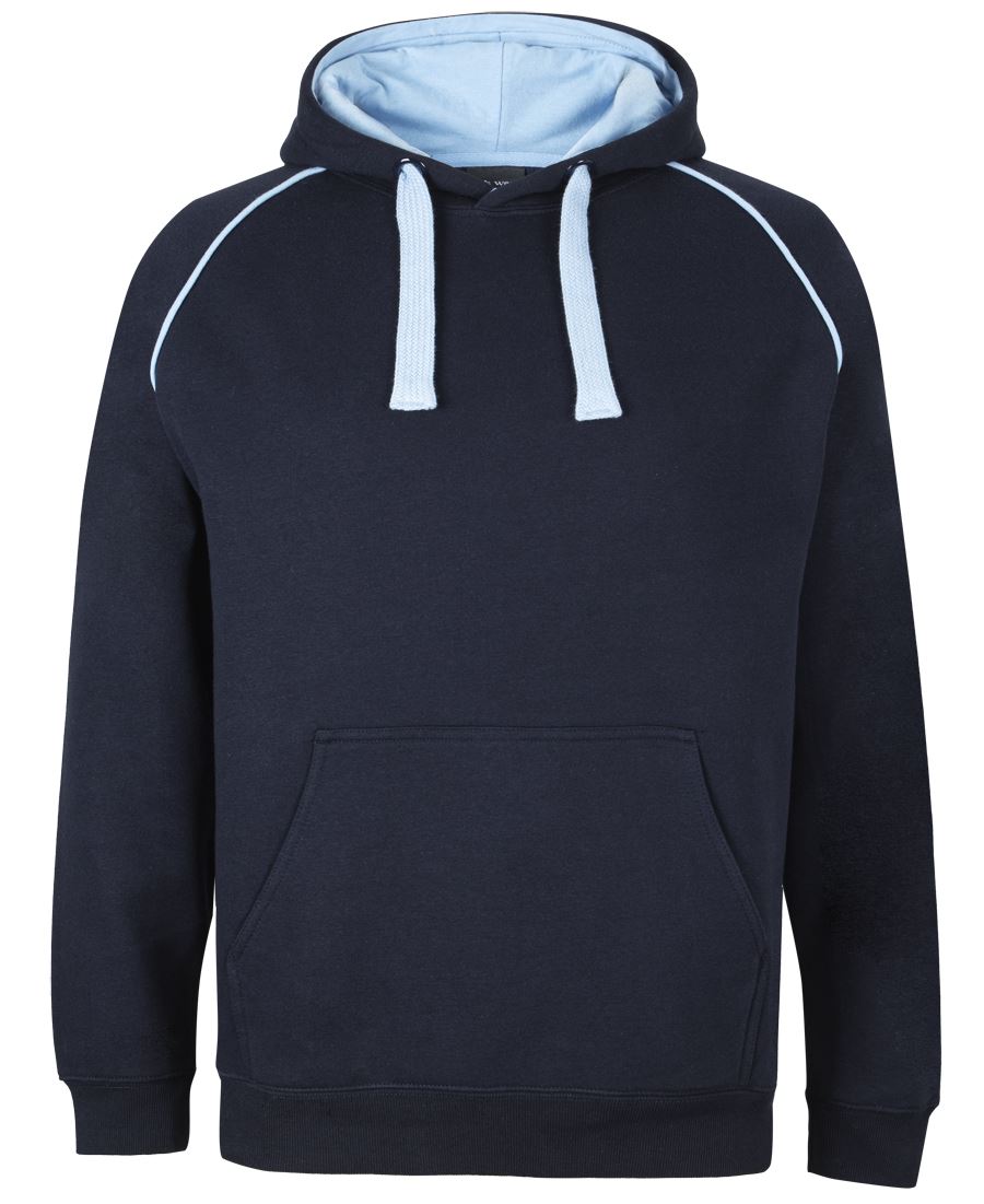 JB's CONTRAST FLEECY HOODIE NAVY/RED