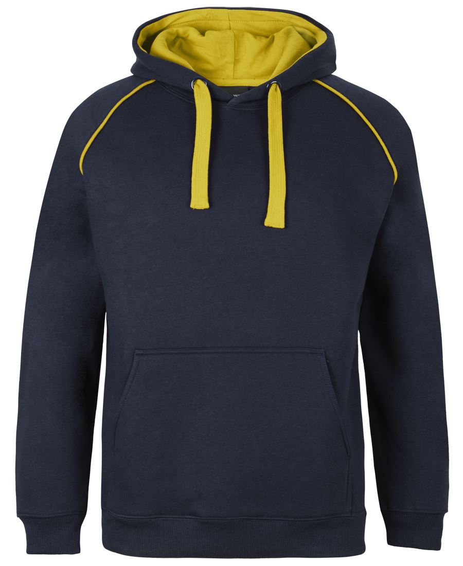 JB's CONTRAST FLEECY HOODIE NAVY/RED