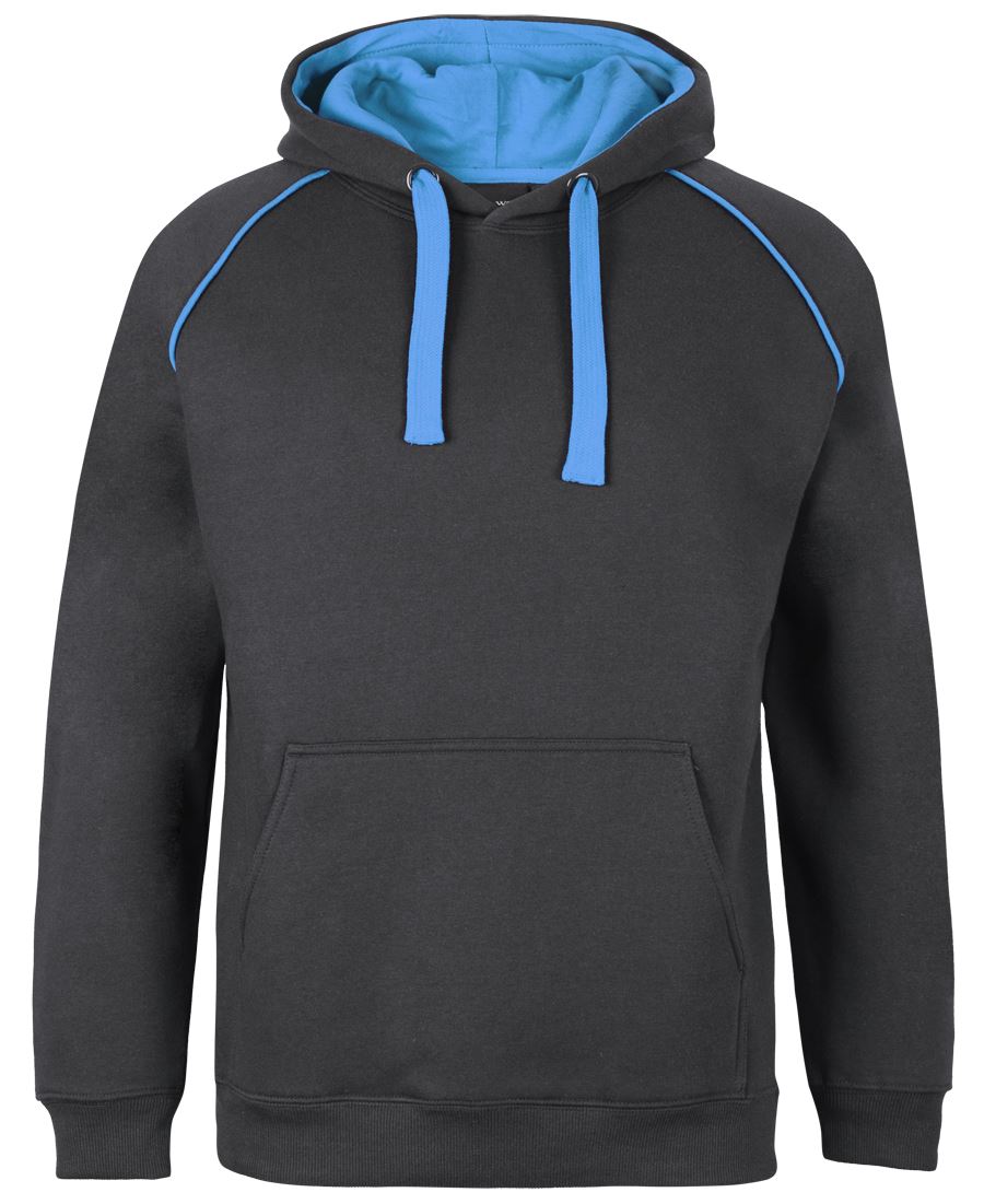 JB's CONTRAST FLEECY HOODIE NAVY/RED