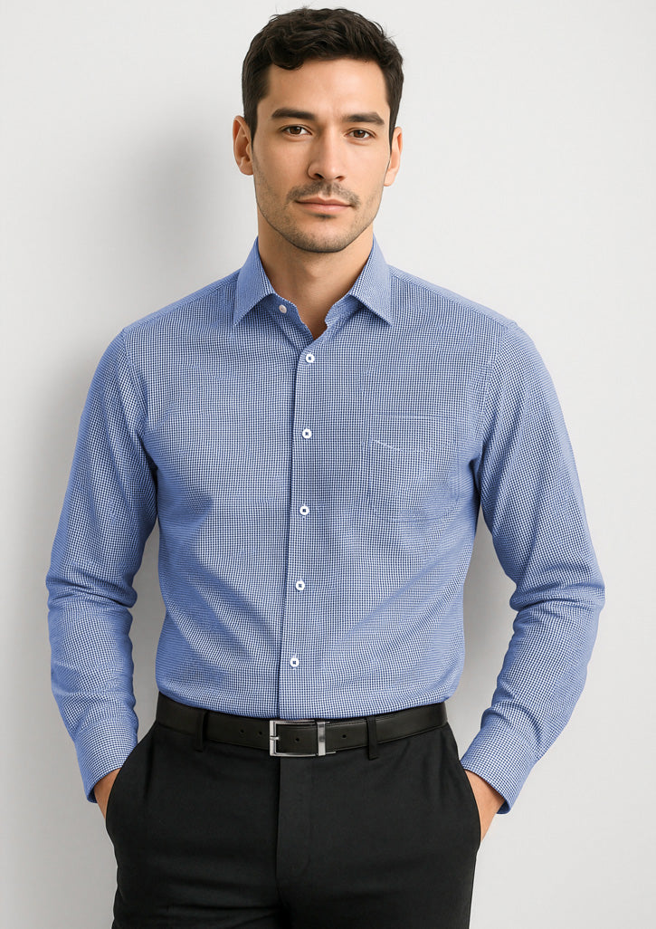 Mens Newport Long Sleeve Shirt - French Navy