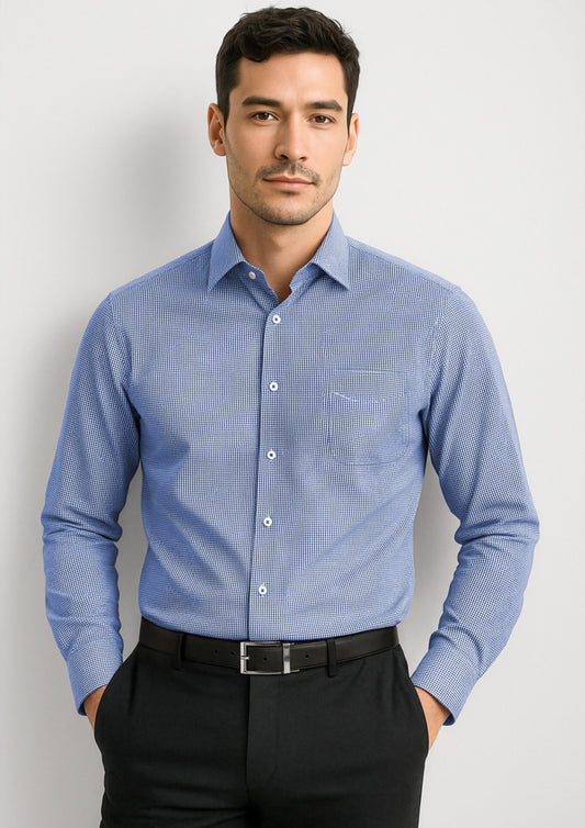 Mens Newport Long Sleeve Shirt - French Navy