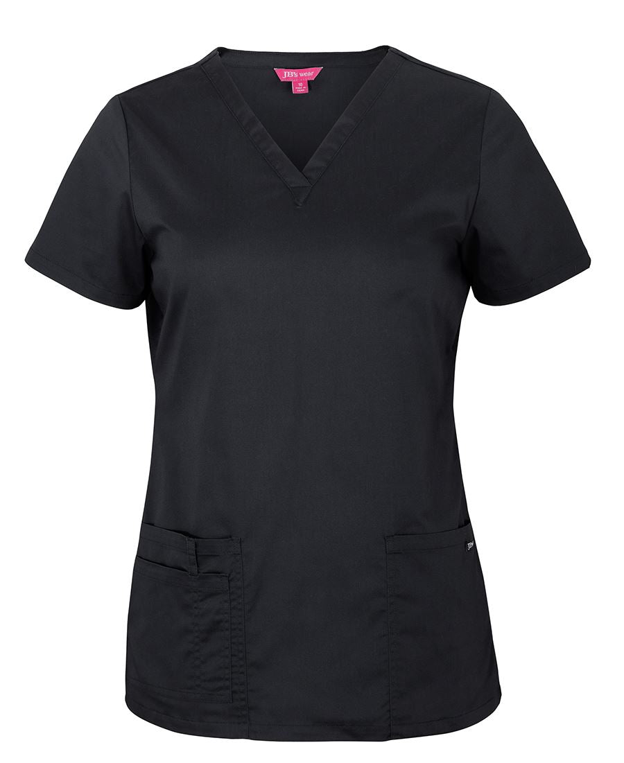 JB's LADIES PREMIUM SCRUB TOP NAVY