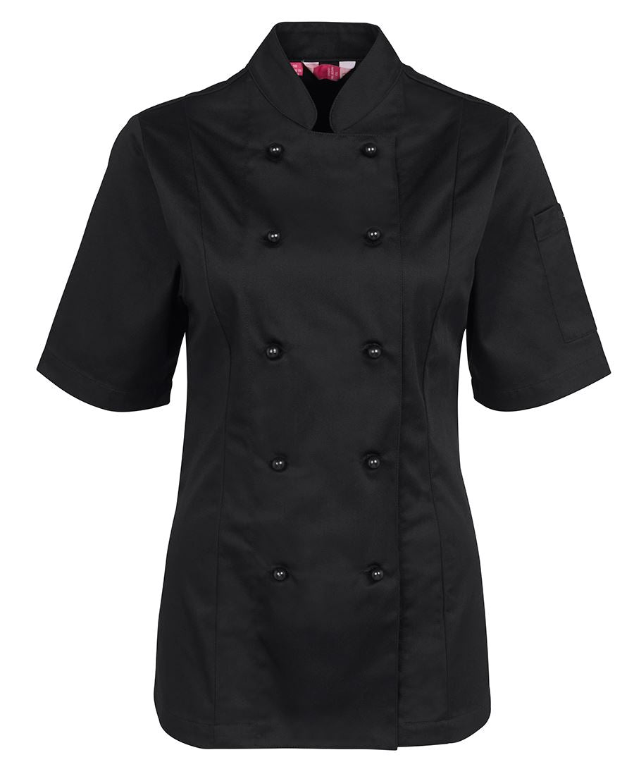 JB's LADIES S/S CHEF'S JACKET BLACK