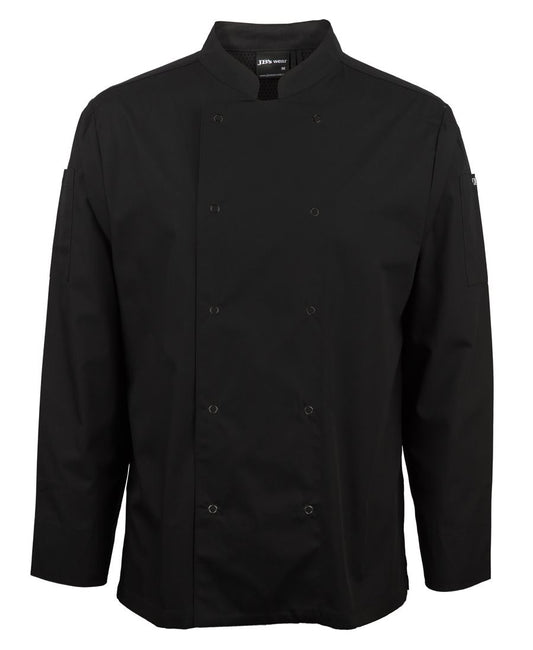 JB's L/S SNAP BUTTON CHEFS JACKET BLACK