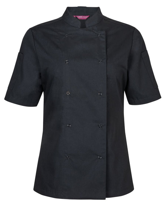 JB's LADIES S/S SNAP BUTTON CHEFS JACKET WHITE