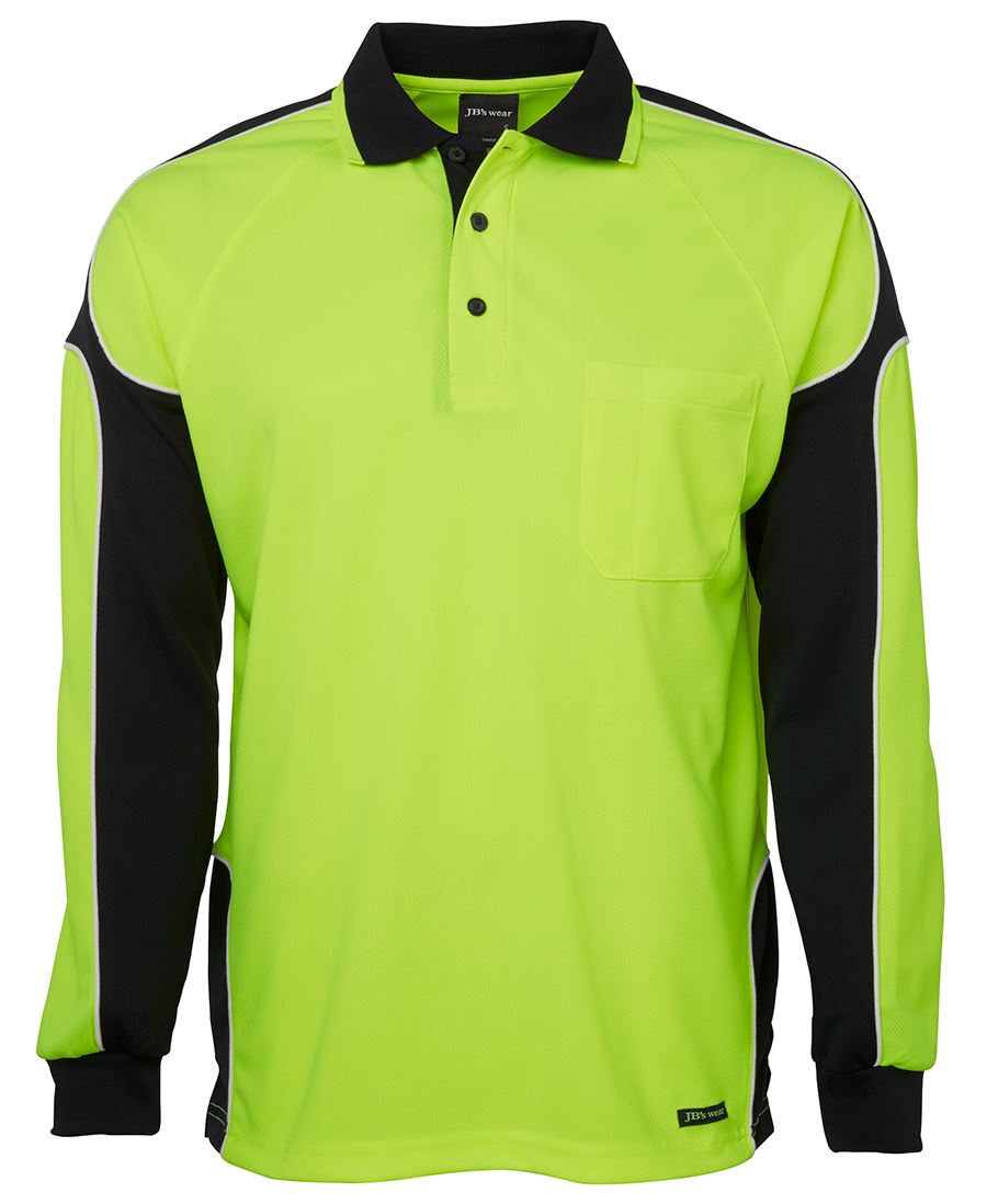 JB's HV 4602.1 L/S ARM PANEL POLO LIME/RED
