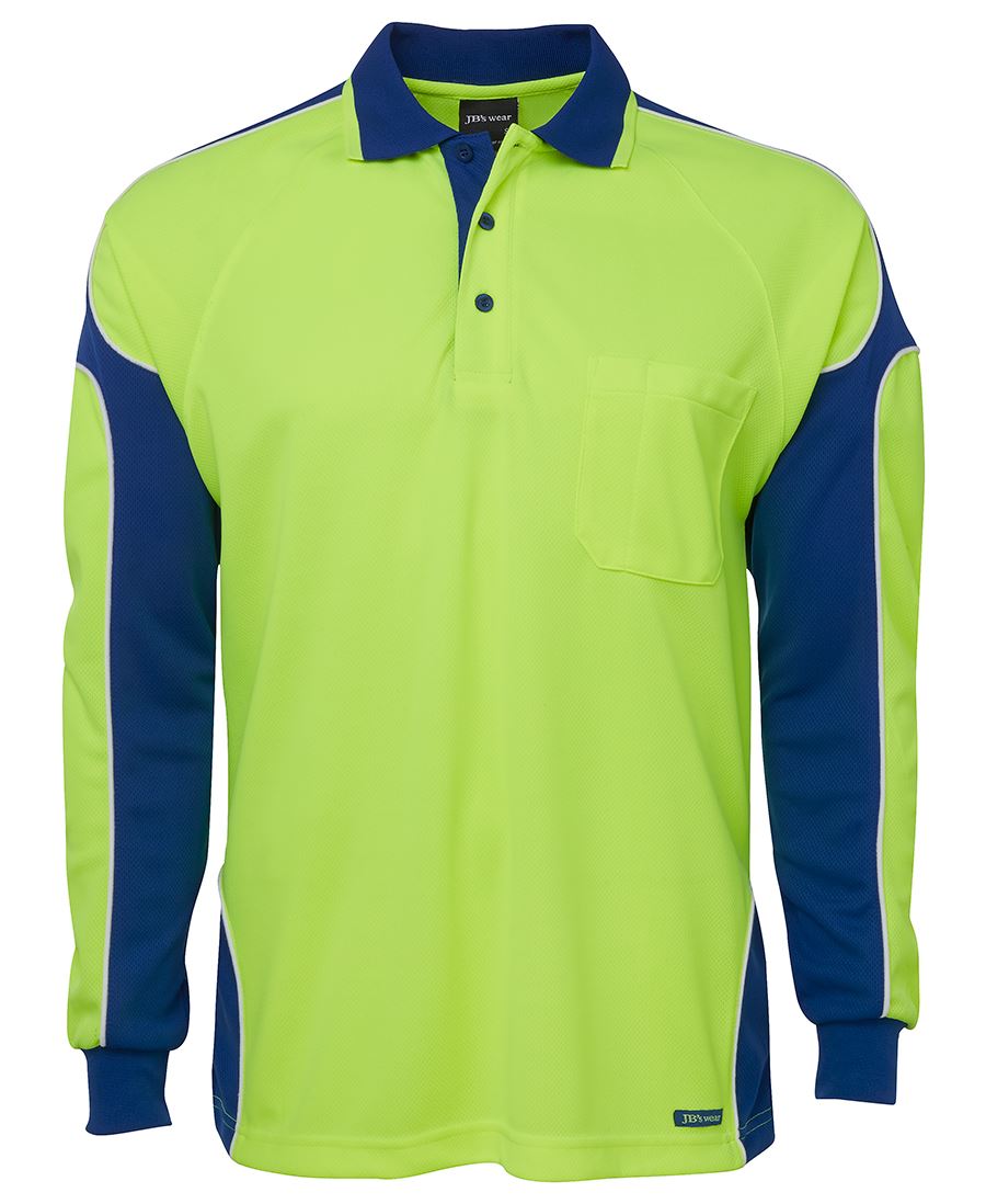 JB's HV 4602.1 L/S ARM PANEL POLO LIME/RED