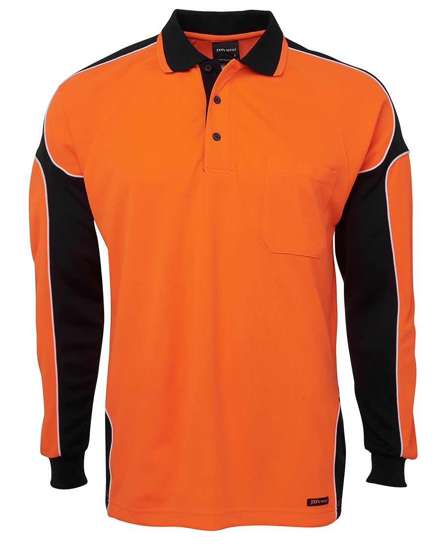 JB's HV 4602.1 L/S ARM PANEL POLO LIME/RED