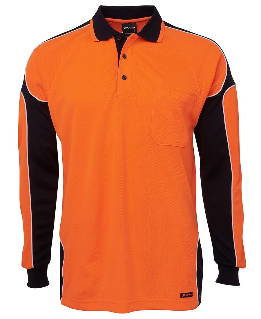 JB's HV 4602.1 L/S ARM PANEL POLO LIME/RED