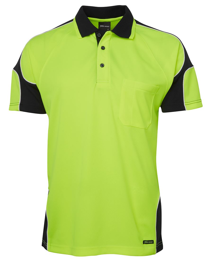 JB's HV 4602.1 S/S ARM PANEL POLO LIME/RED