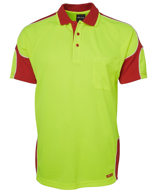 JB's HV 4602.1 S/S ARM PANEL POLO LIME/RED
