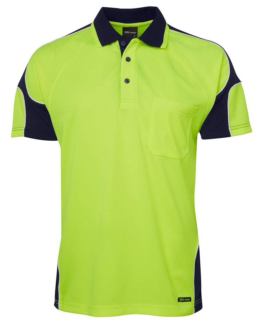 JB's HV 4602.1 S/S ARM PANEL POLO LIME/RED