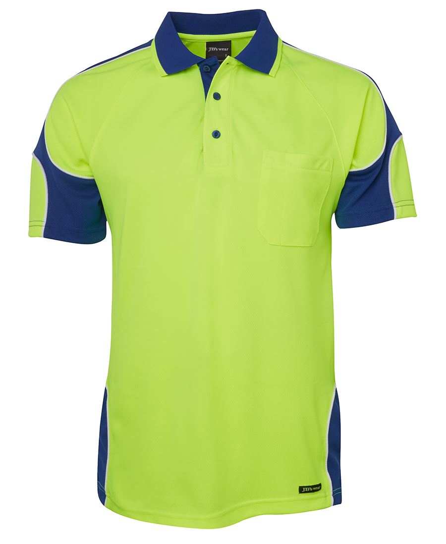 JB's HV 4602.1 S/S ARM PANEL POLO LIME/RED