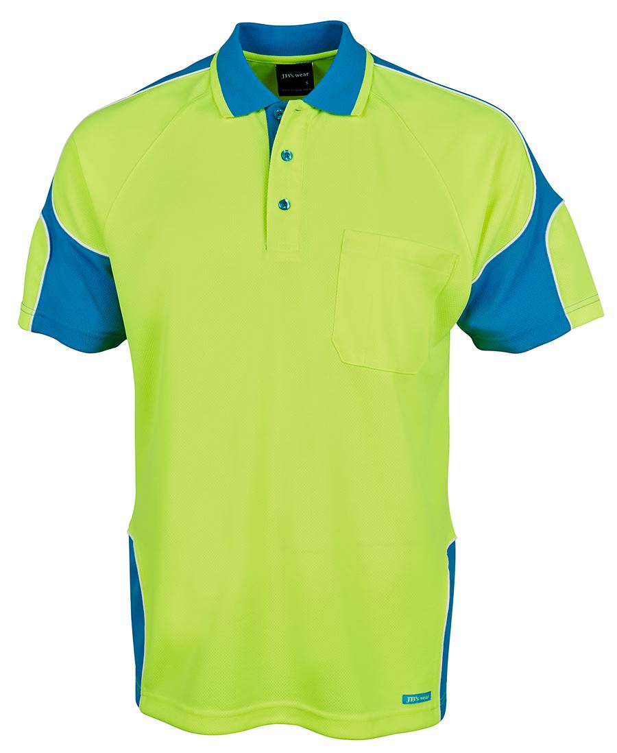 JB's HV 4602.1 S/S ARM PANEL POLO LIME/RED