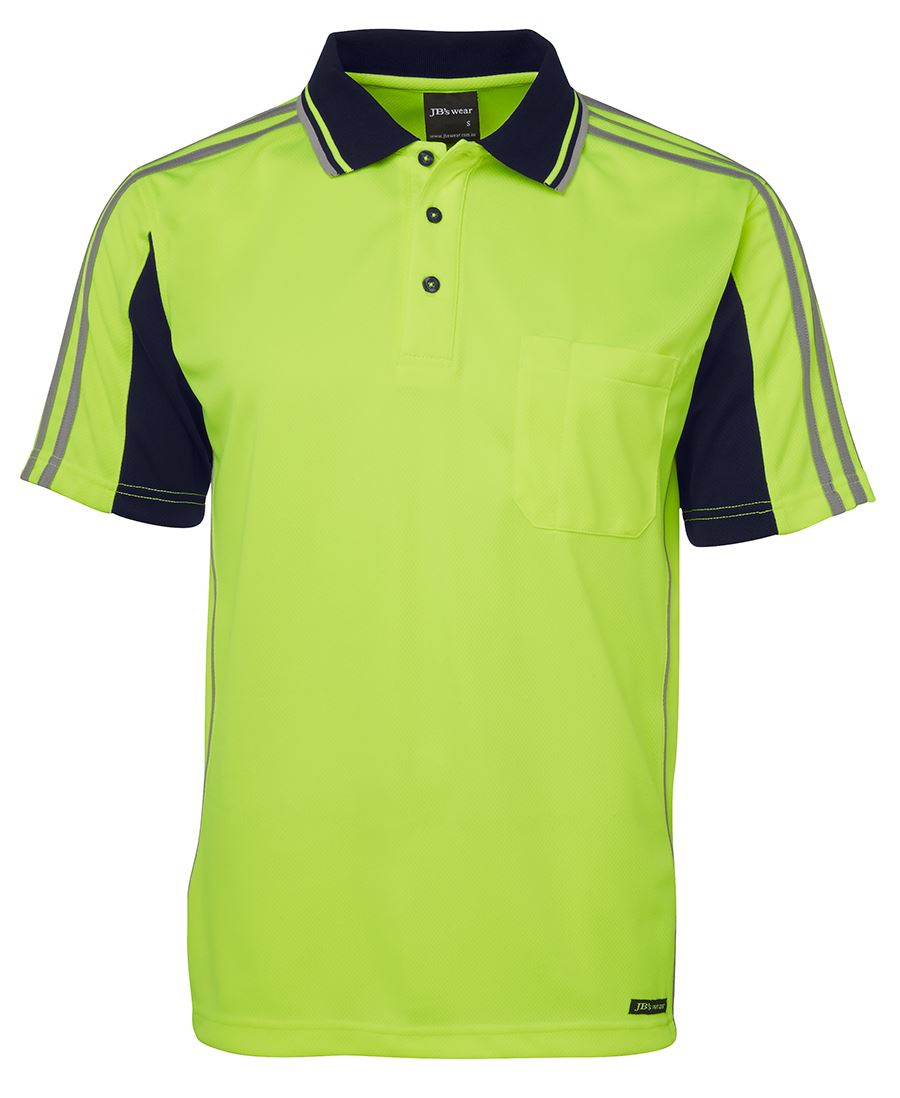 JB's HV 4602.1 S/S ARM TAPE POLO LIME/NAVY
