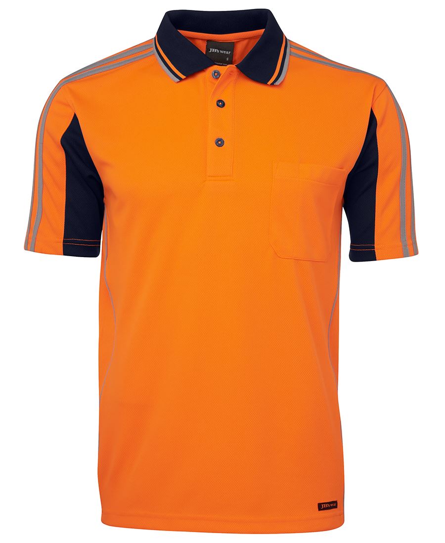 JB's HV 4602.1 S/S ARM TAPE POLO LIME/NAVY