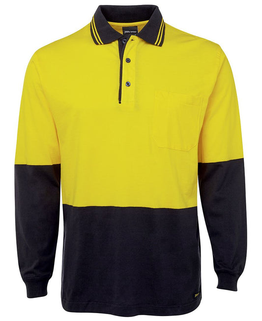 JB's HV L/S COTTON POLO ORANGE/NAVY