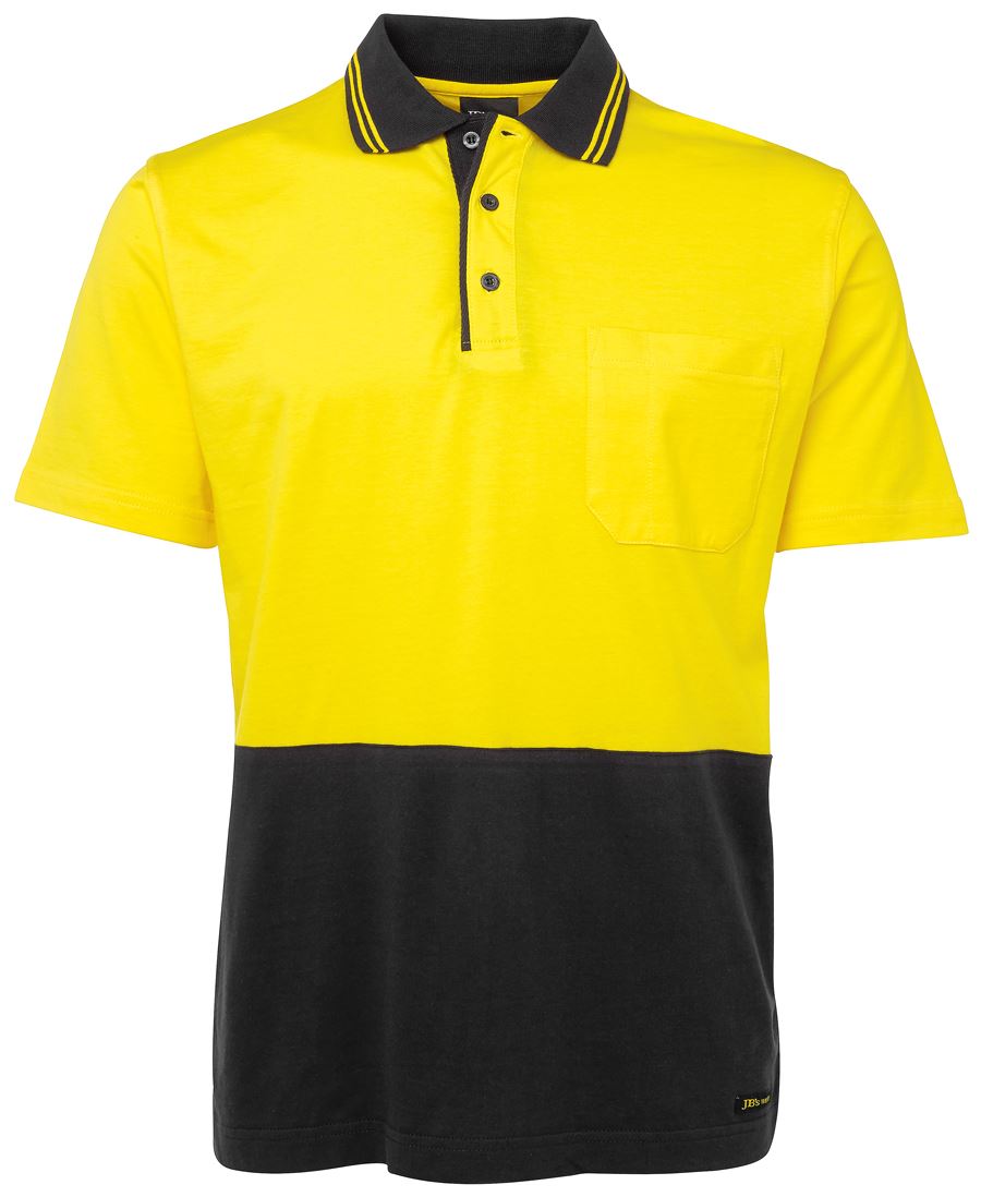 JB's HV S/S COTTON POLO ORANGE/NAVY