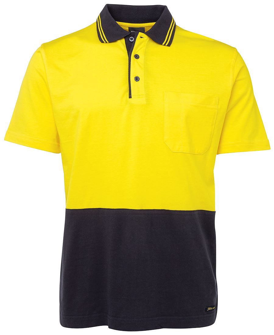 JB's HV S/S COTTON POLO ORANGE/NAVY