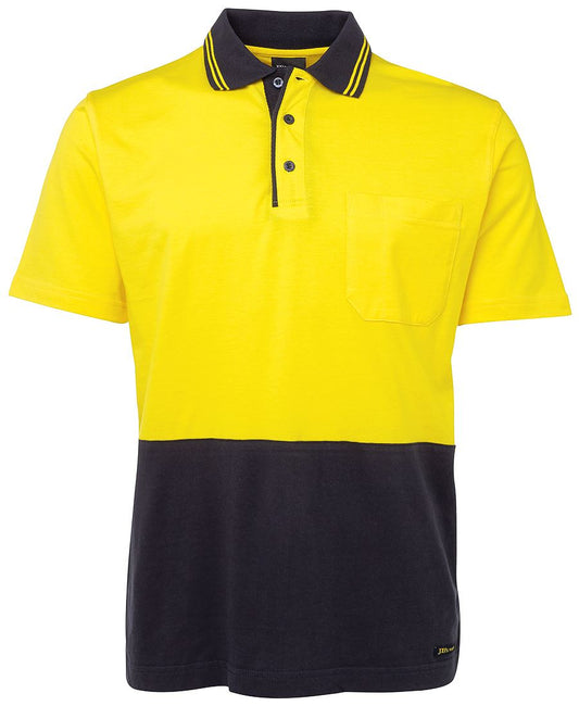 JB's HV S/S COTTON POLO ORANGE/NAVY