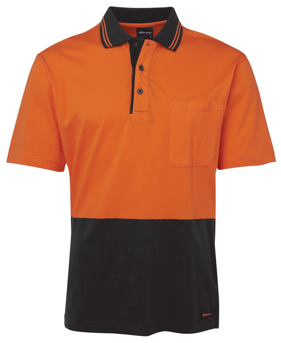 JB's HV S/S COTTON POLO ORANGE/NAVY