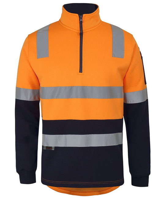 JB's 1/2 ZIP AUST. RAIL (D+N) FLEECE SWEATER ORANGE/NAVY