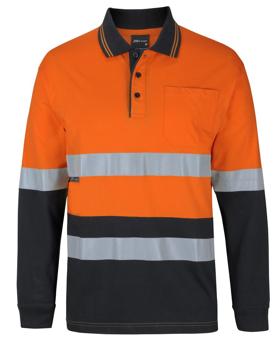 JB's HV (D+N) L/S COTTON POLO YELLOW/NAVY