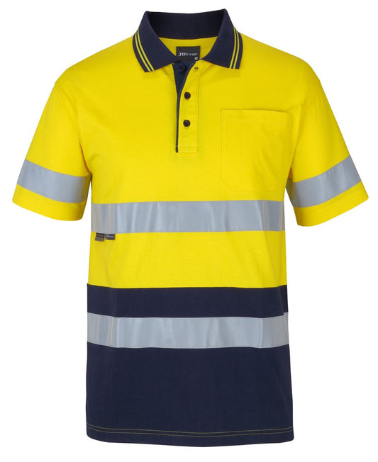 JB's HV (D+N) S/S COTTON POLO ORANGE/NAVY