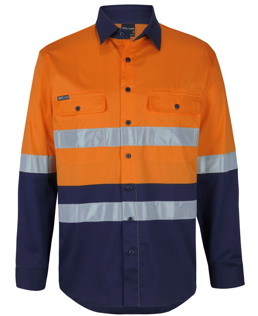 JB's HV D+N L/S STRETCH W/SHIRT WITH TAPE ORANGE/NAVY