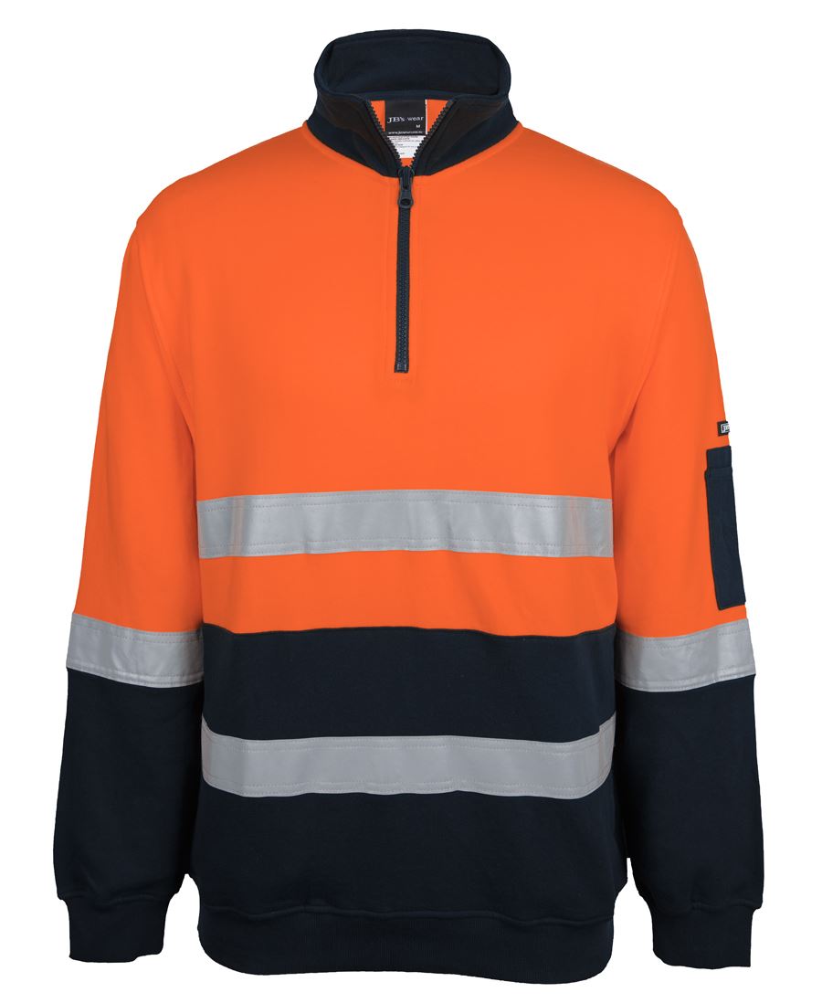 JB's HV 310 (D+N) COTTON 1/2 ZIP FLEECE YELLOW/NAVY