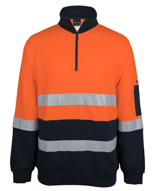 JB's HV 310 (D+N) COTTON 1/2 ZIP FLEECE YELLOW/NAVY
