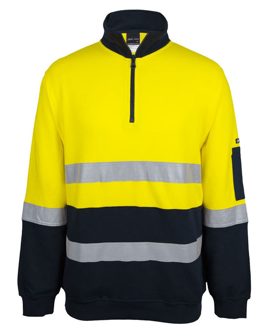 JB's HV 310 (D+N) COTTON 1/2 ZIP FLEECE YELLOW/NAVY