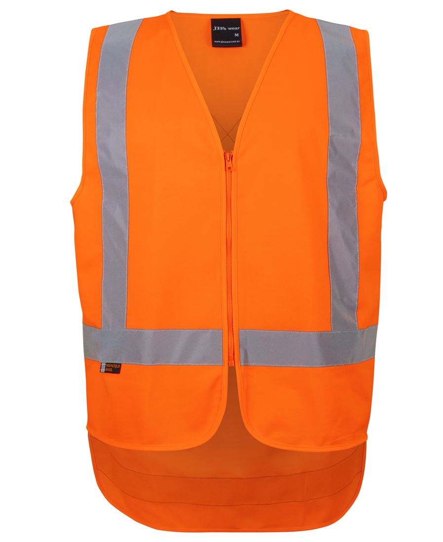 JB's NSW/QLD RAIL (D+N) ZIP X-BACK SAFETY VEST ORANGE