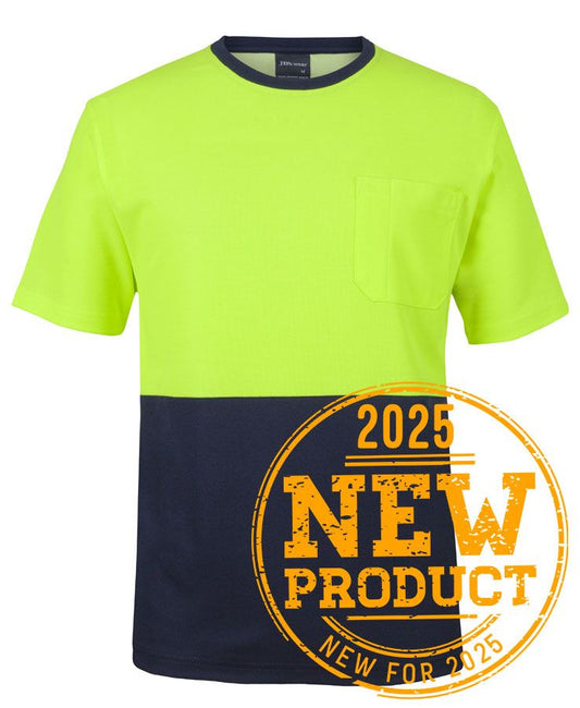JB's HV COTTON BACK TEE LIME/NAVY