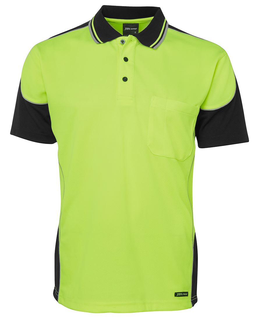 JB's HV 4602.1 S/S CONTRAST PIPING POLO LIME/NAVY