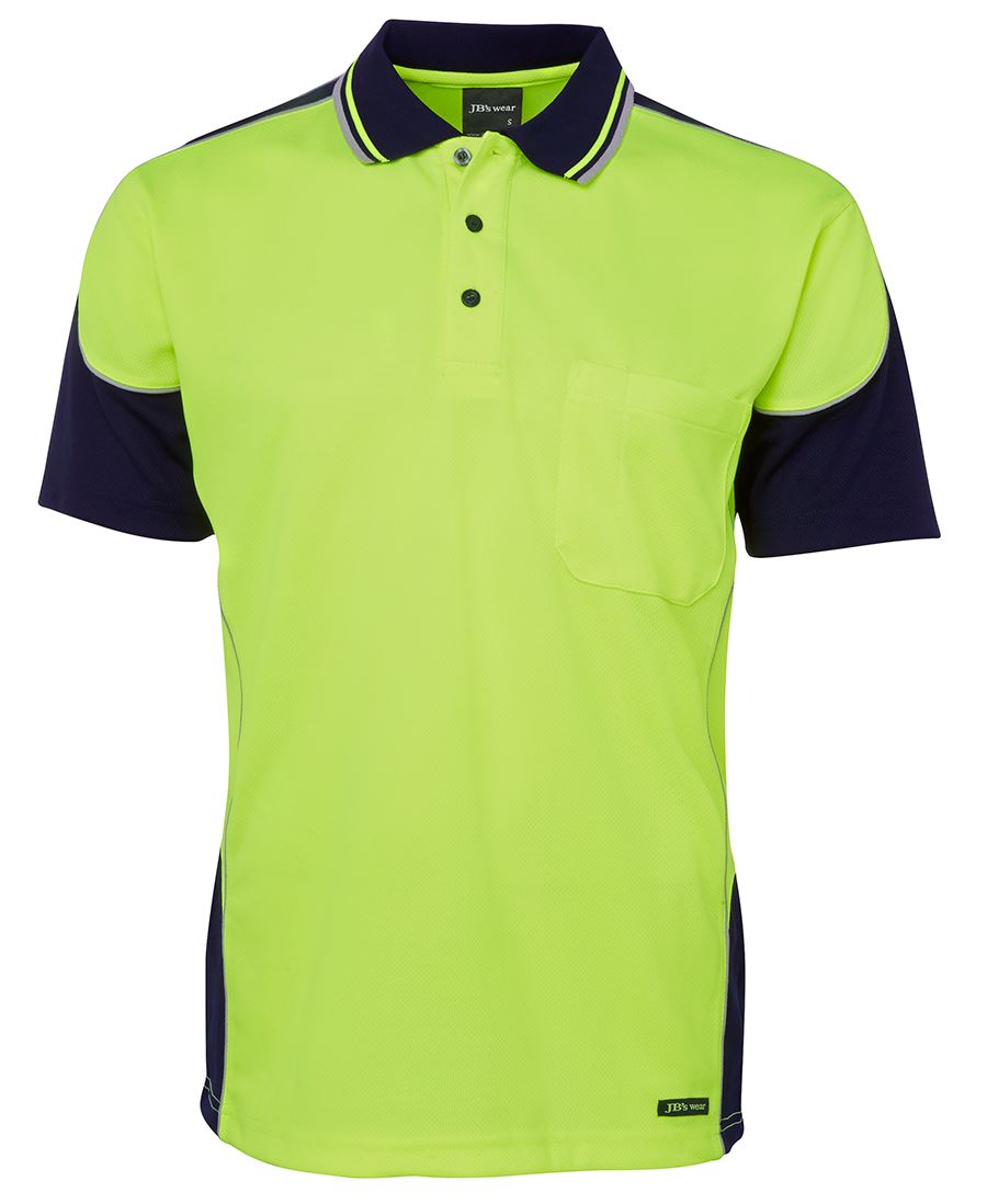 JB's HV 4602.1 S/S CONTRAST PIPING POLO LIME/NAVY